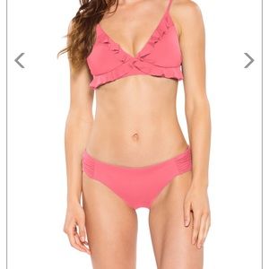 Becca Ruffle Bralette Bikini. Top S Bottoms M